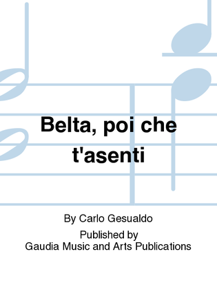 Book cover for Belta, poi che t'asenti