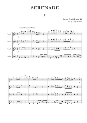 Book cover for Serenade Op. 44 for Flute Quartet - 1st Movement