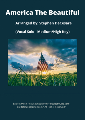 Book cover for America The Beautiful (Vocal Solo - Medium/High Key)