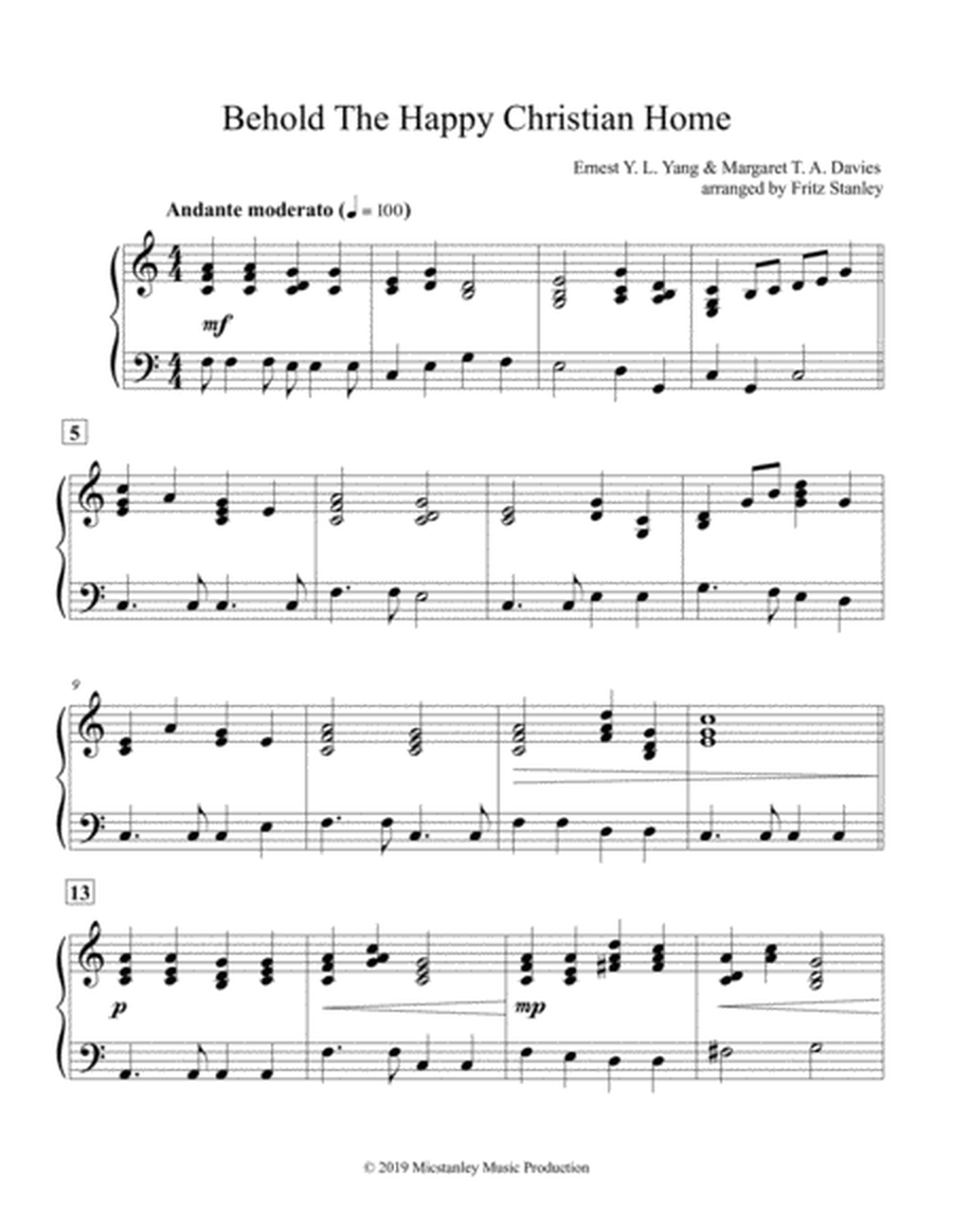 Behold The Happy Christian Home - Piano Solo image number null