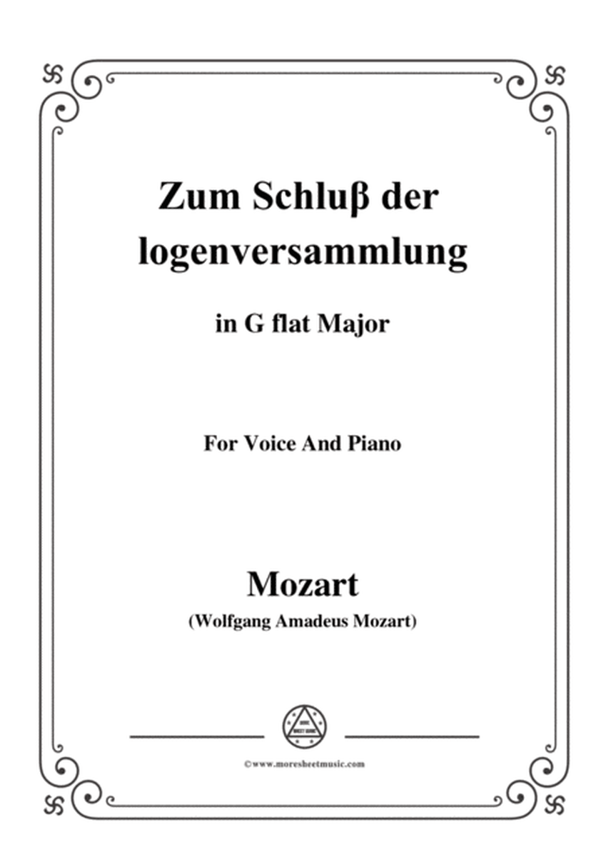Mozart-Zum Schluβ der logenversammlung,in G flat Major,for Voice and Piano image number null