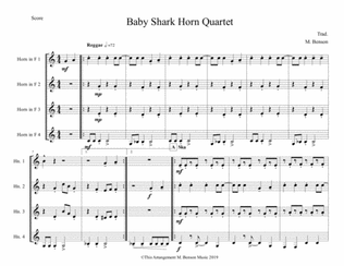 Book cover for Baby Shark Horn Quartet (Easy Version)