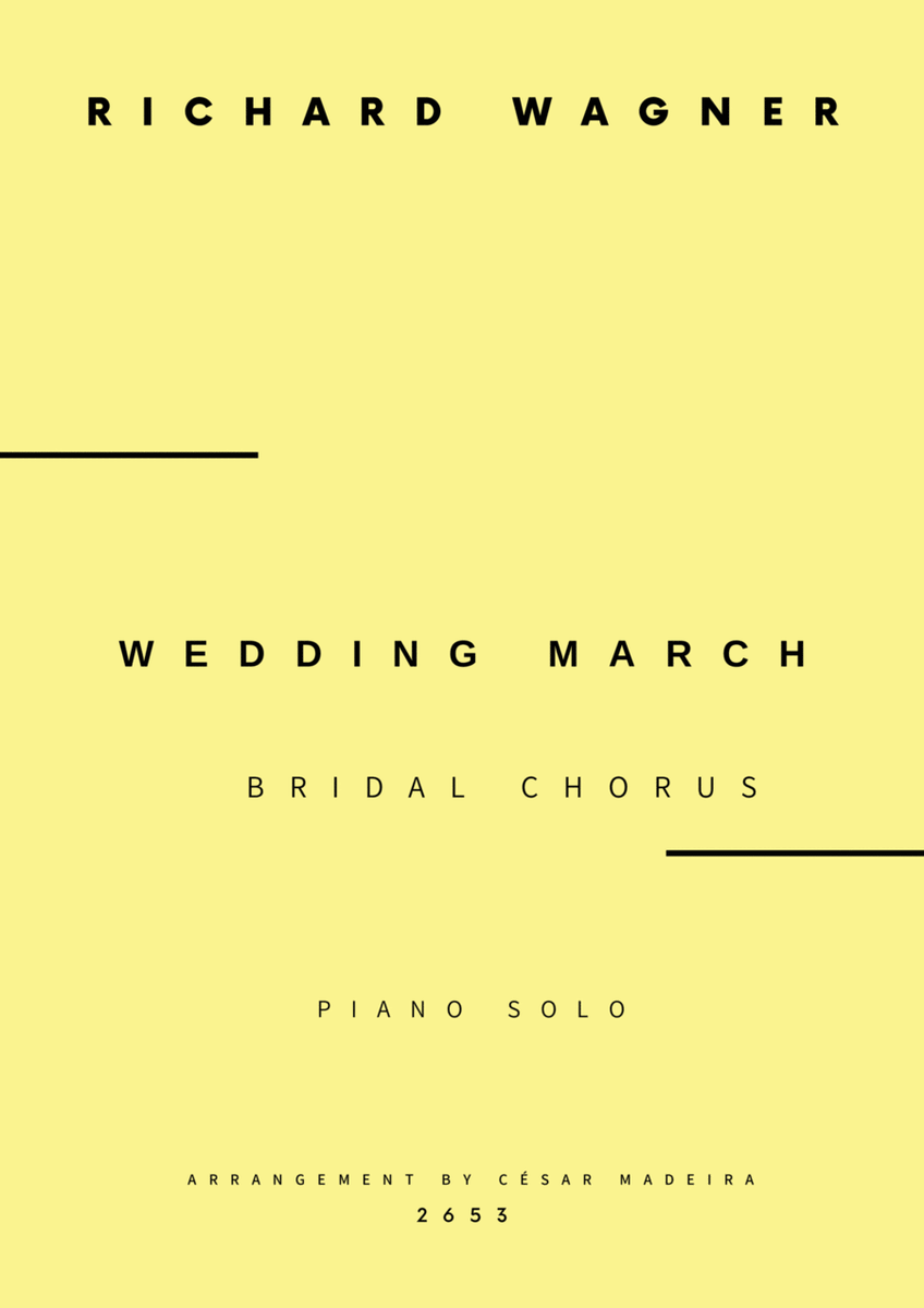 Wedding March (Bridal Chorus) - Piano Solo - W/Chords (Full Score) image number null