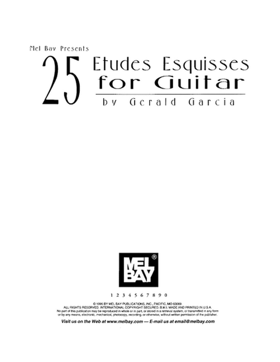 25 Etudes Esquisses for Guitar