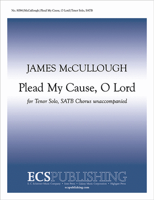 Book cover for Plead My Cause, O Lord (Revised Version)
