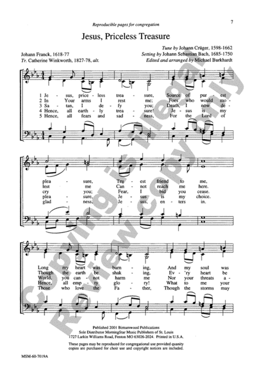 Jesus, Priceless Treasure (Choral Score)