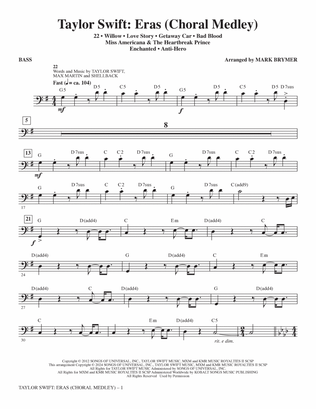 Taylor Swift: Eras (Choral Medley) (arr. Mark Brymer) - Bass