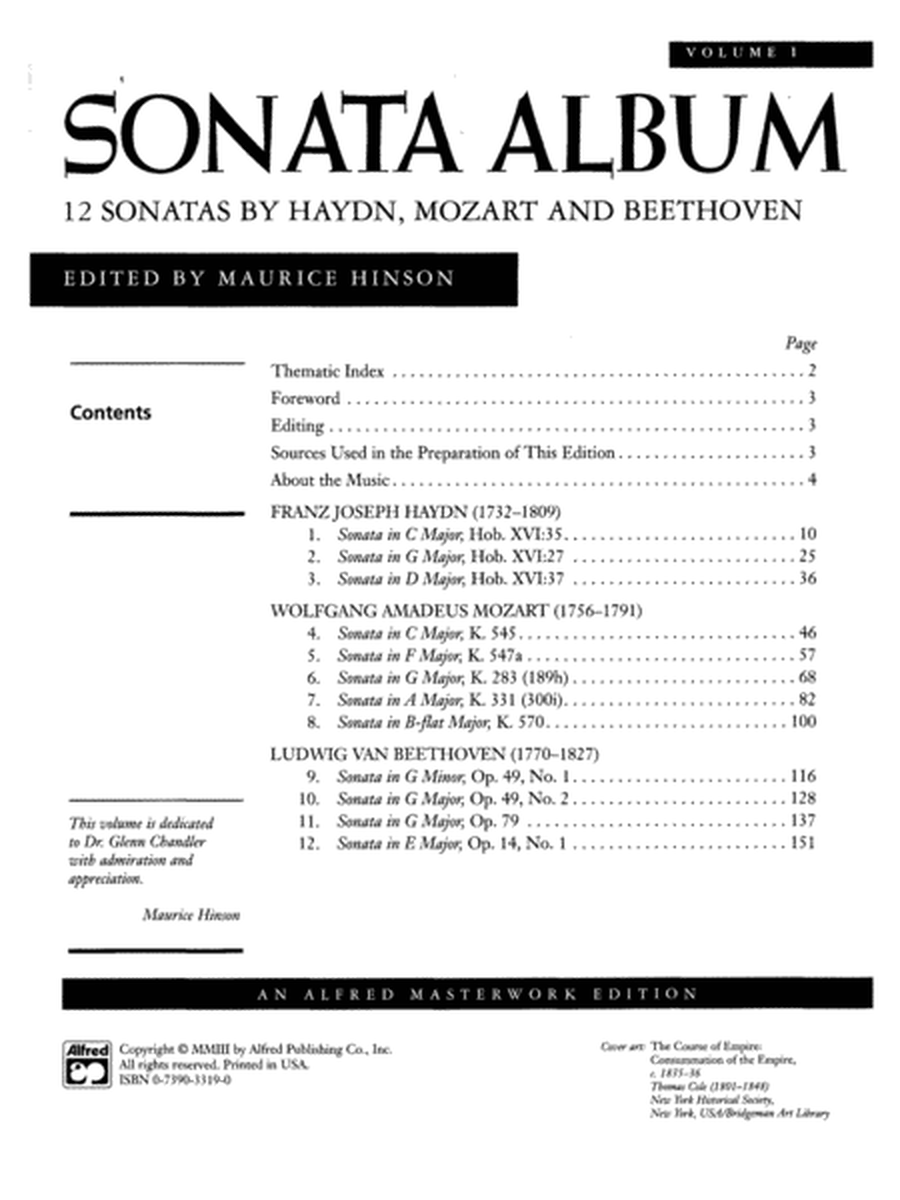 Sonata Album, Volume 1