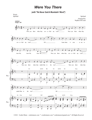 Were You There (with "He Never Said A Mumbalin' Word") (Unison choir)