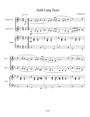 Book cover for Auld Lang Syne (french horn duet) with optional piano accompaniment