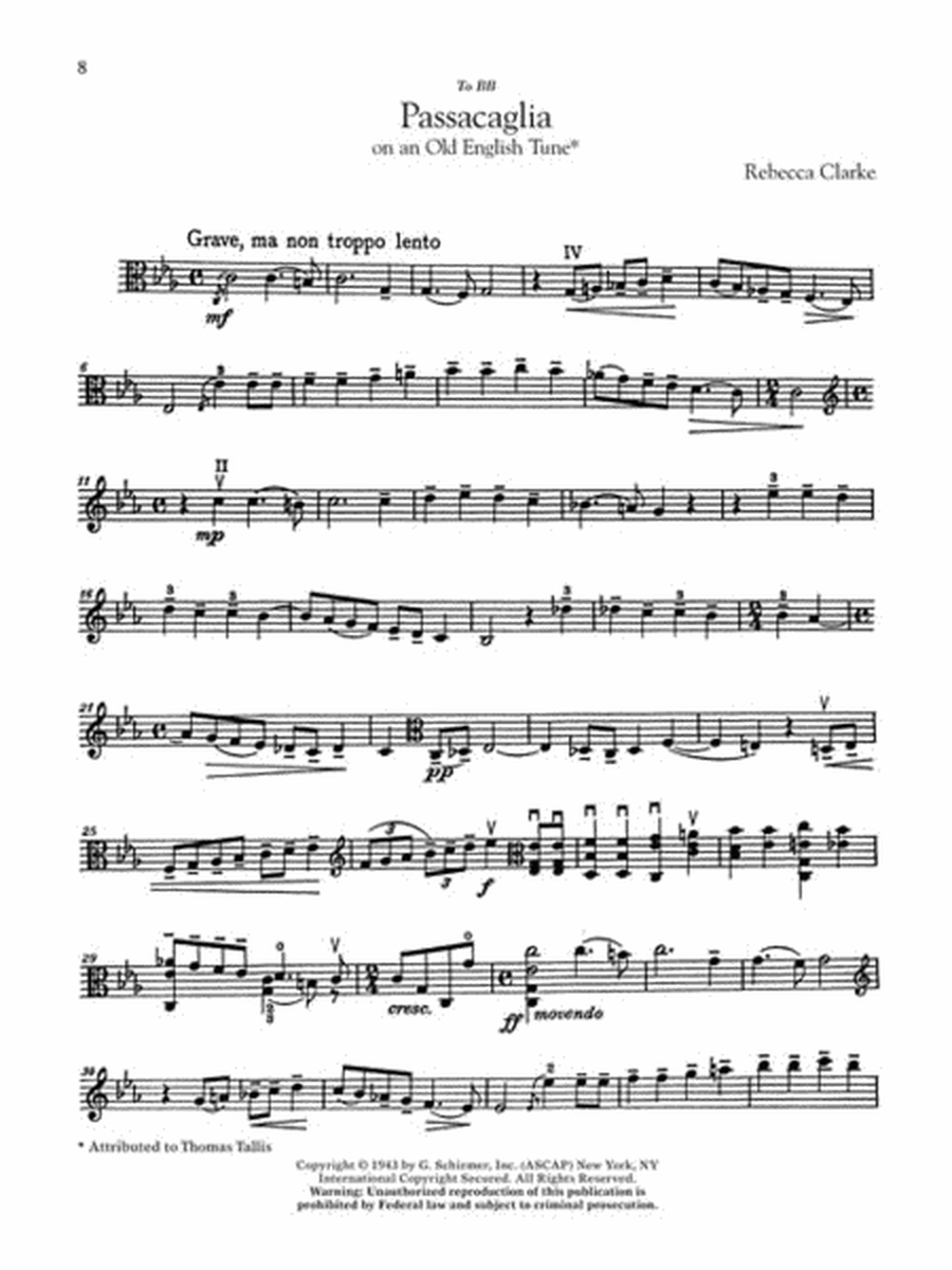 The G. Schirmer Viola Anthology - Viola And Piano