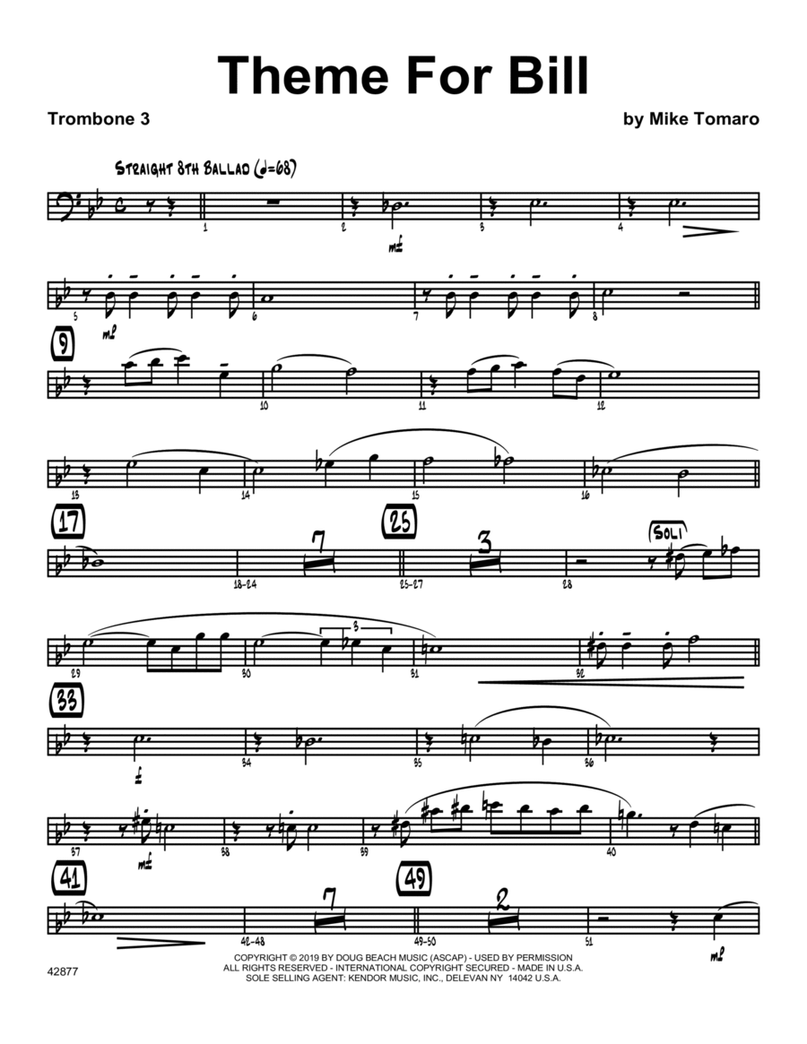 Theme For Bill - 3rd Trombone