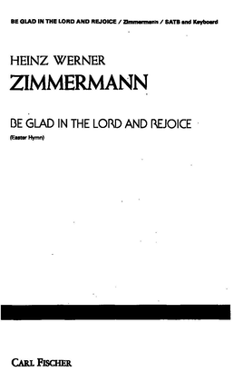 Book cover for Be Glad In The Lord and Rejoice