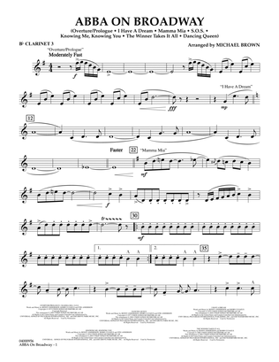 Book cover for ABBA on Broadway (arr. Michael Brown) - Bb Clarinet 3