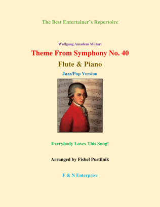 Book cover for "Theme From Symphony No.40"-Piano Background for Flute and Piano