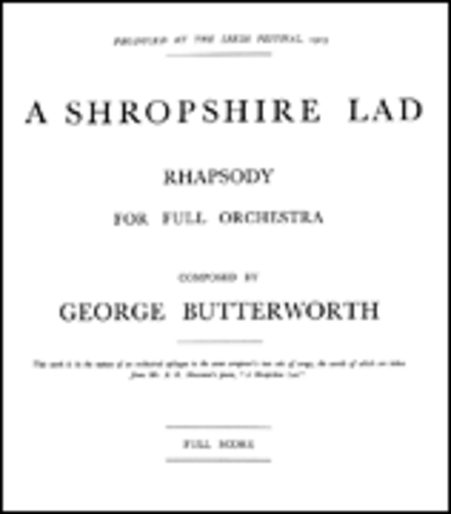 George Butterworth: A Shropshire Lad (Score)