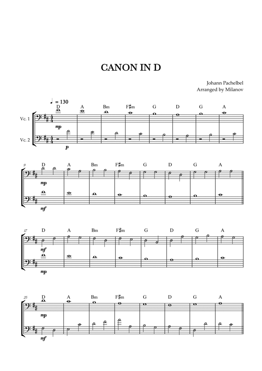 Canon in D | Pachelbel | Cello Duet image number null