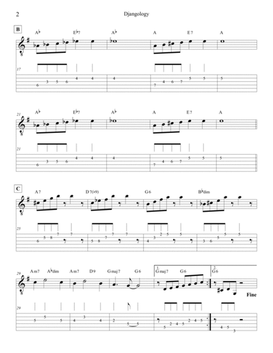 Djangology (arranged for Solo Jazz Guitar, with improvisation) image number null