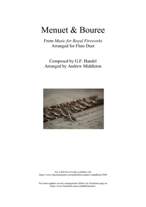 Book cover for Menuet & Bouree arranged for Flute Duet