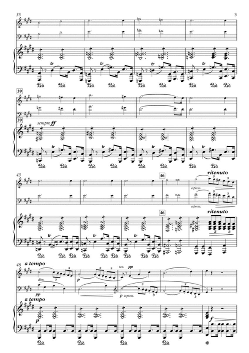 Piano Trio No.2, Op.12, II. Adagio ma non tanto for Violin, Viola & Piano image number null