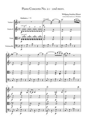 Book cover for Piano Concerto No. 21 - 2nd movement