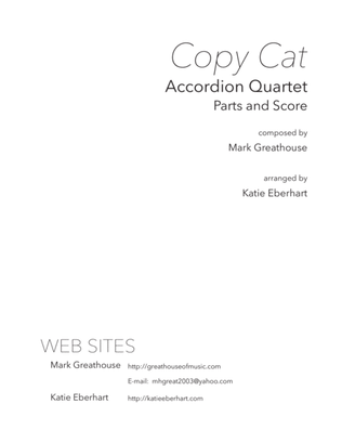 Book cover for Copy Cat -- Accordion Quartet