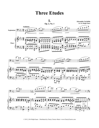 Book cover for Three Etudes for Euphonium and Piano