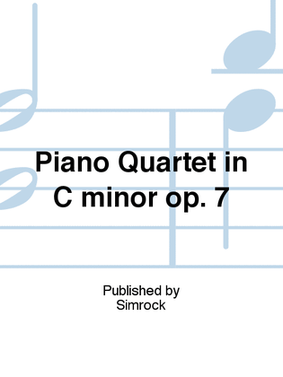 Book cover for Piano Quartet in C minor op. 7