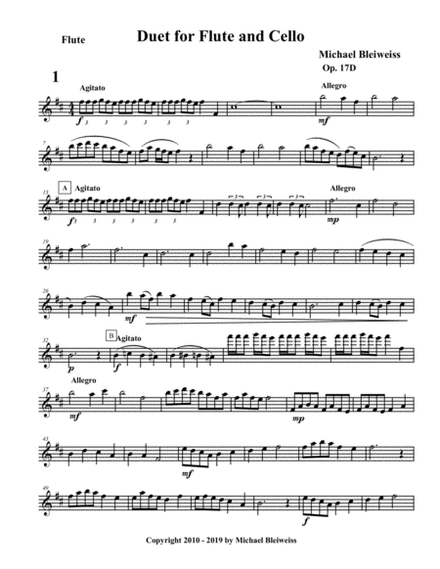 Duet Op. 17D for Flute and Cello image number null