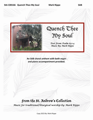 Book cover for Quench Thee My Soul - SAB (StA C00166)