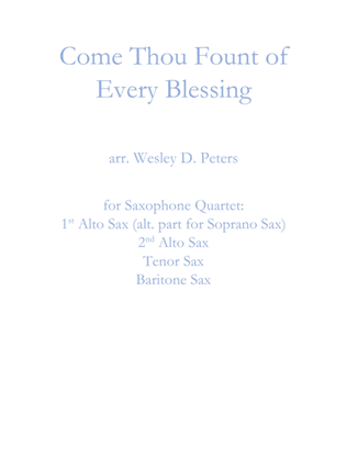 Book cover for Come Thou Fount of Every Blessing (Sax Quartet)