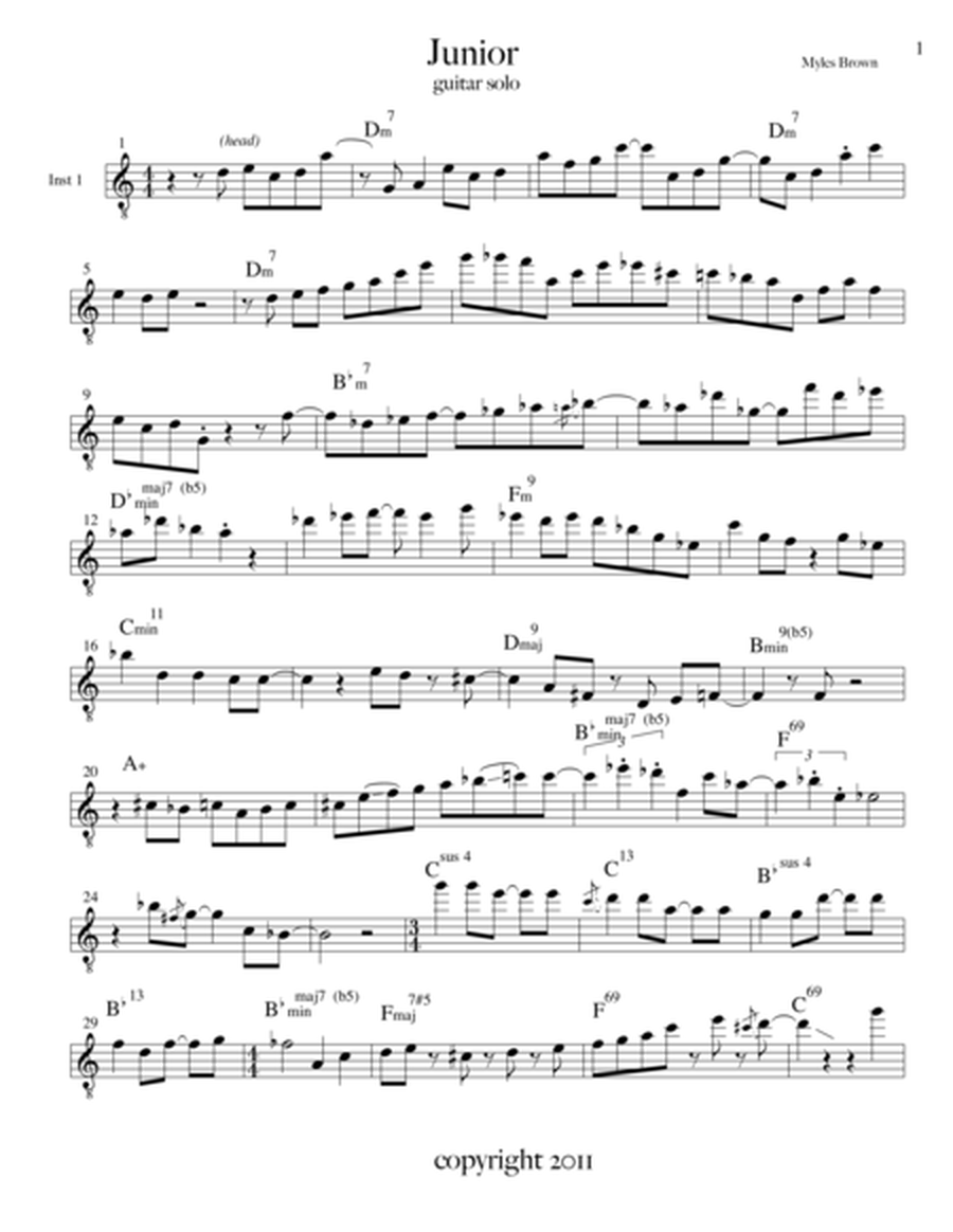 Junior Guitar solo transcription image number null