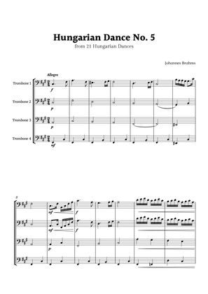 Book cover for Hungarian Dance No. 5 by Brahms for Trombone Quartet