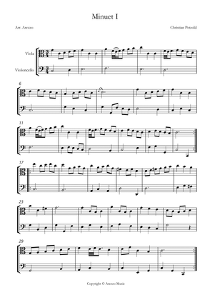 bach bwv anh 114 minuet in g Viola and Cello sheet music with ornaments