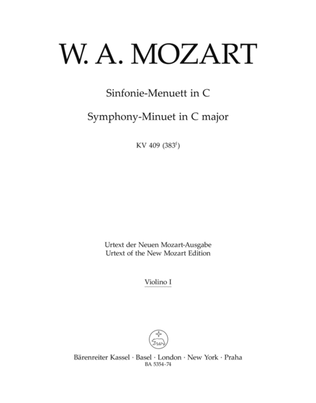 Book cover for Symphony C major, KV 409