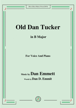 Book cover for Rice-Old Dan Tucker,in B Major,for Voice and Piano
