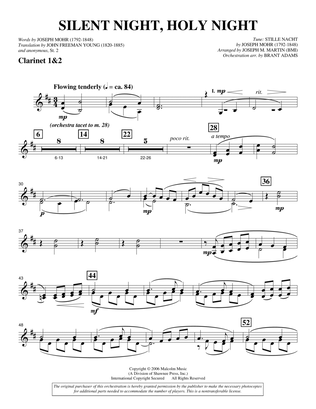 Book cover for Silent Night, Holy Night (from "carols For Choir And Congregation") - Bb Clarinet 1,2