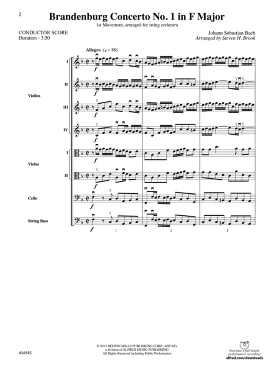 Brandenburg Concerto No. 1 in F Major: Score