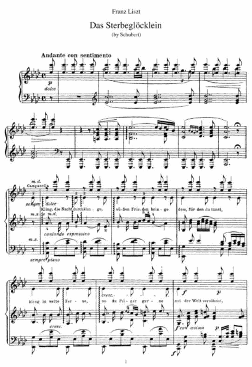 Franz Liszt - Das Sterbeglöcklein (by Schubert)