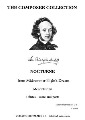Book cover for NOCTURNE from Midsummer Night's Dream arranged for 4 flutes (4 4006) - MENDELSOHN +