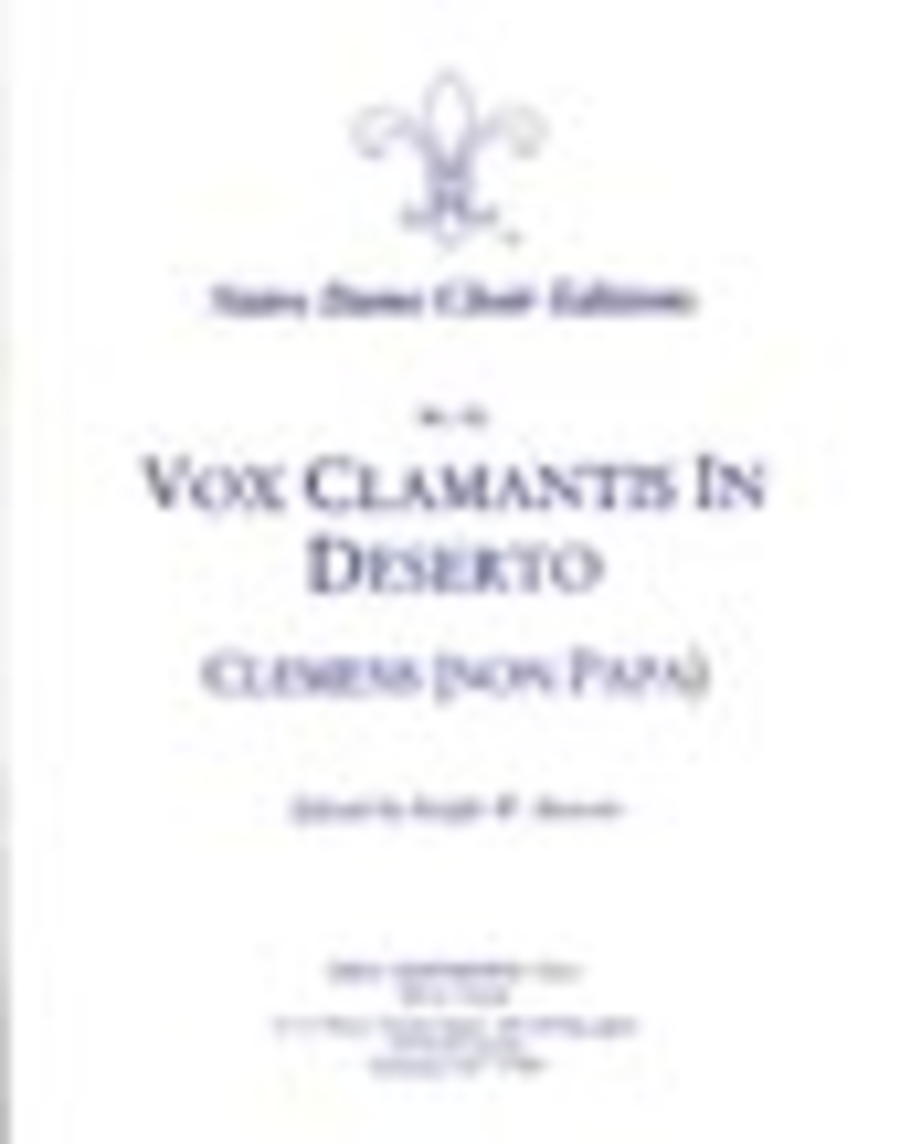 Vox clamantis in deserto