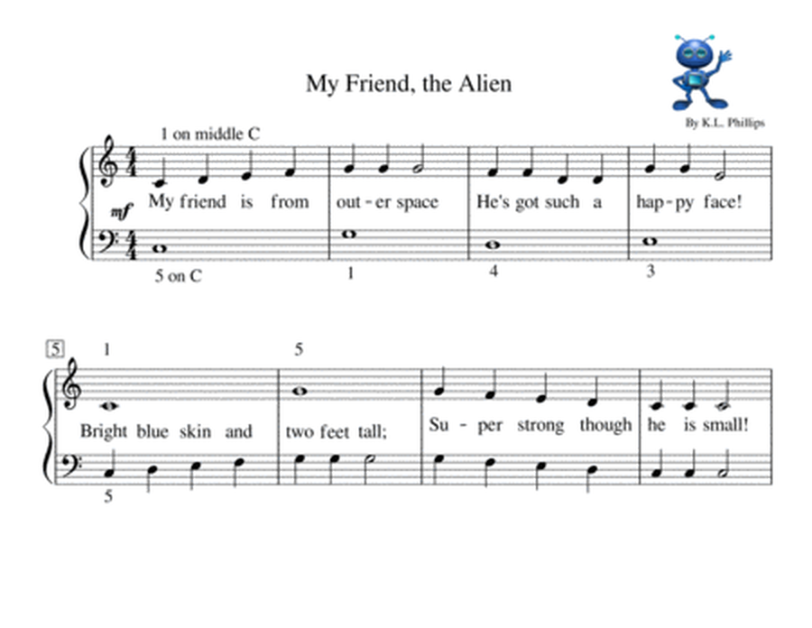 My Friend, the Alien - Beginner Piano solo image number null