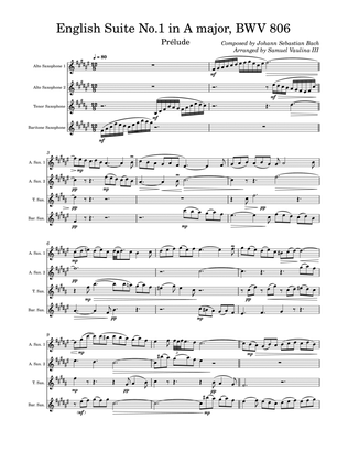 Book cover for Prelude from English Suite No. 1 in A Major