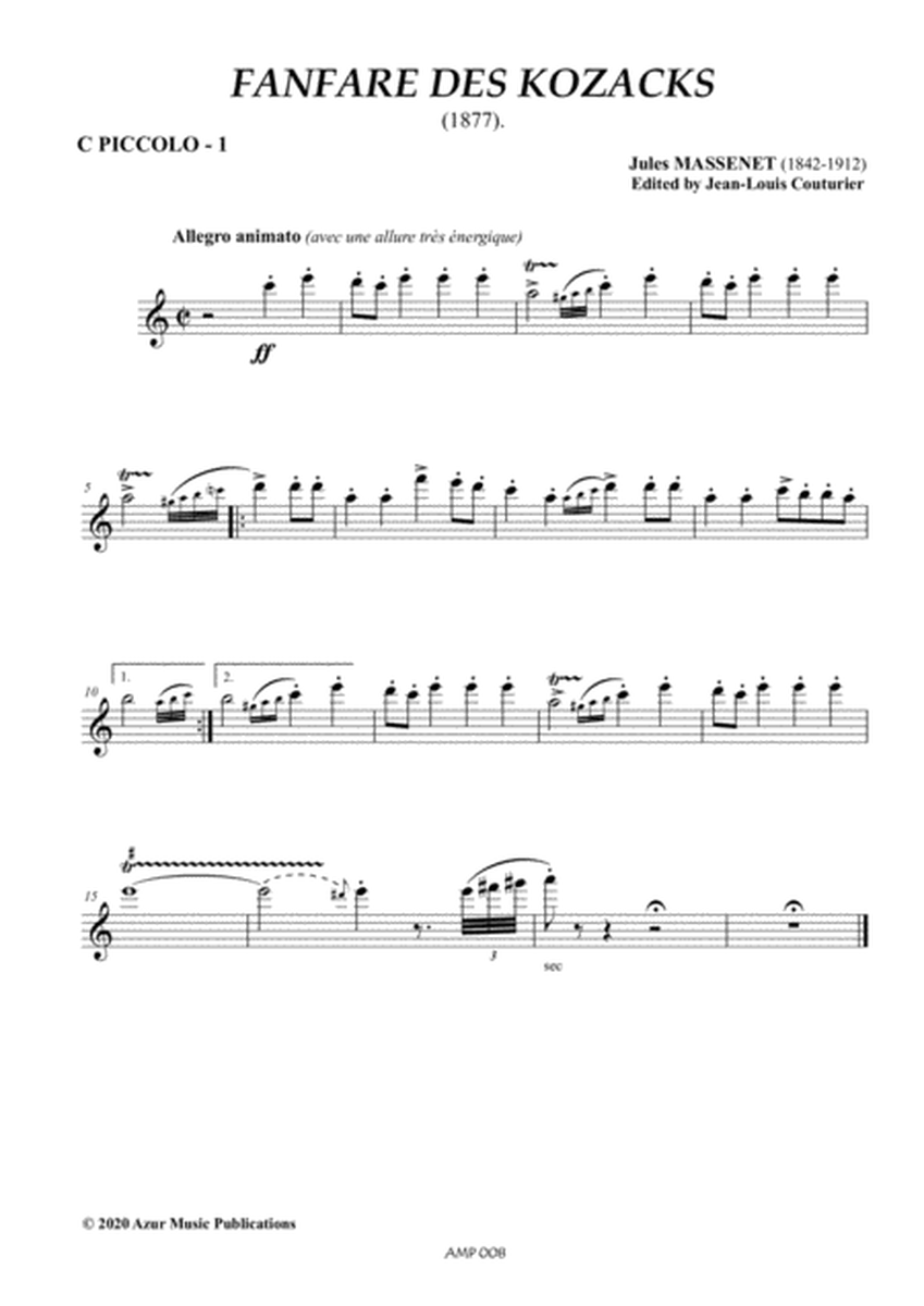 J. MASSENET (1842-1912) : FANFARE DES KOZACKS (1877) for Piccolo Flute, Brass Ensemble and Timpani image number null