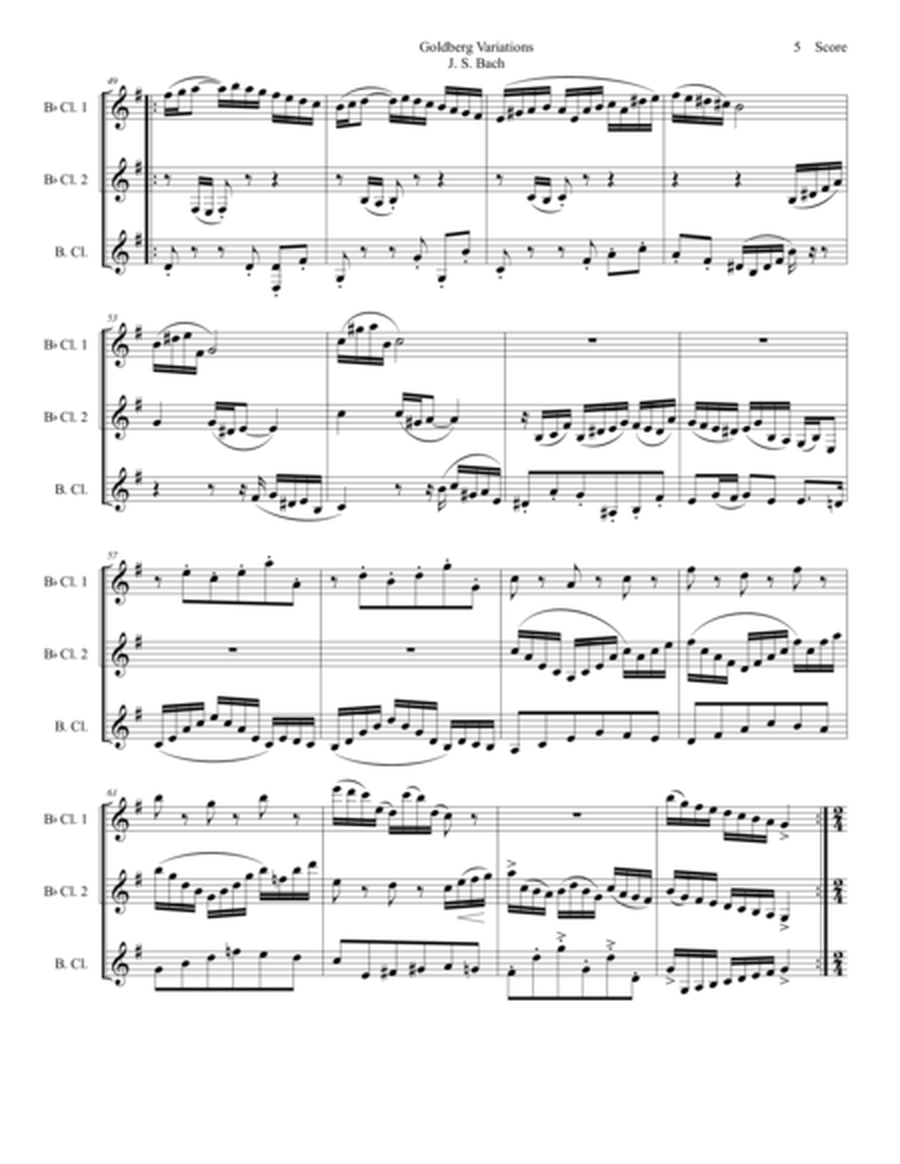 J. S. Bach Goldberg Variations set for Clarinet Trio - SCORE