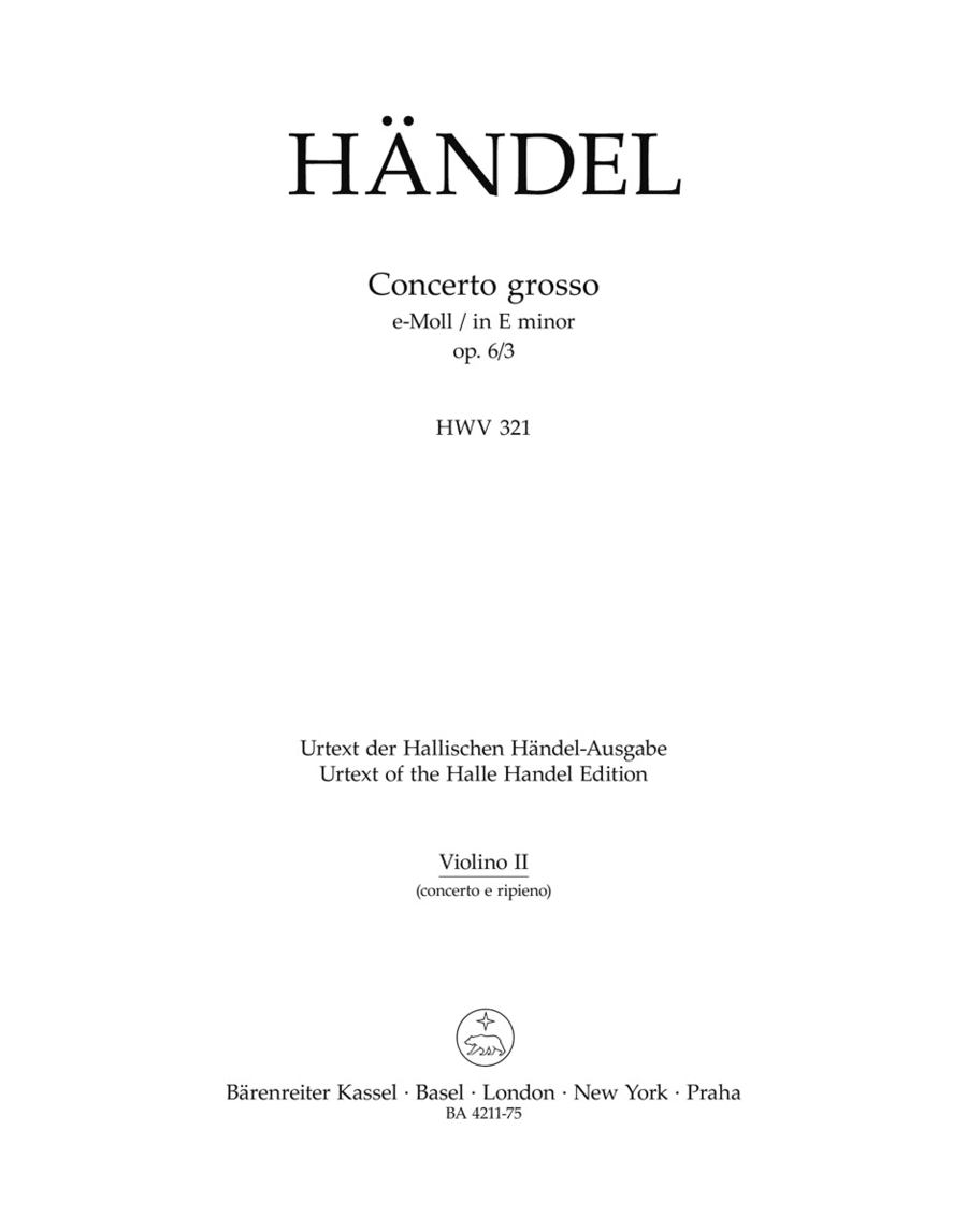 Concerto grosso e minor, Op. 6/3 HWV 321