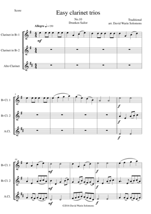 What shall we do with the drunken sailor for clarinet trio (2 B flats and 1 Alto)