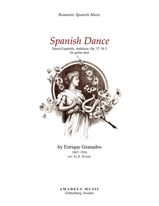 Book cover for Spanish Dance No. 5, Danza espanola, Andaluza Op. 37 for guitar duet