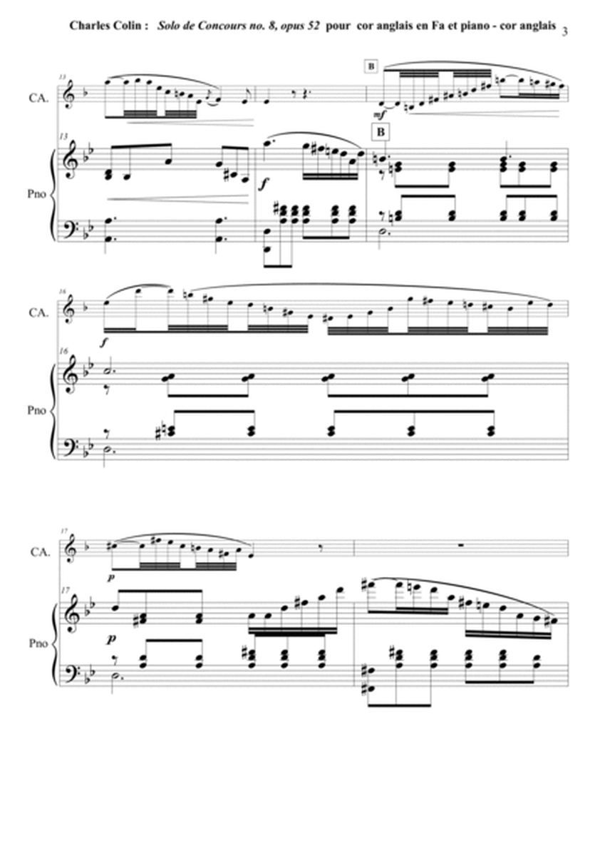 Solo de Concours, Opus 52 arranged for english horn and piano