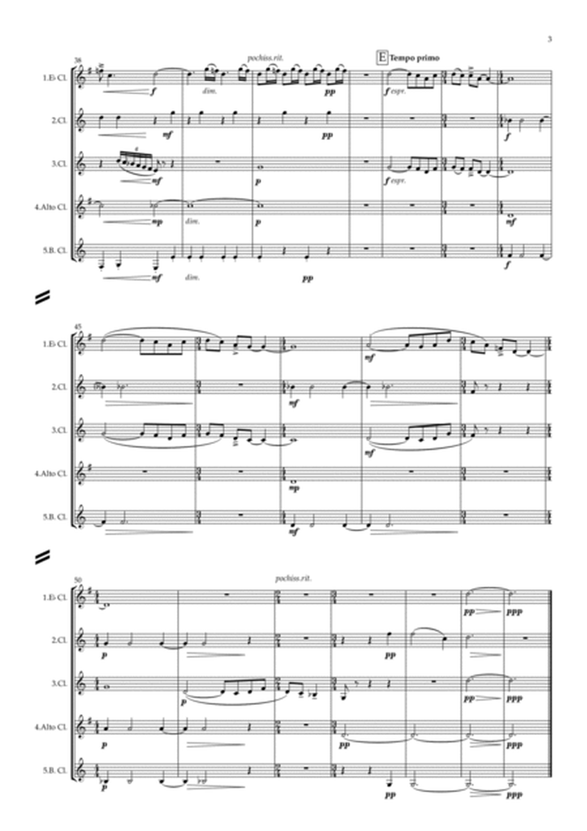 Bartók: 10 Easy Pieces , Sz.39 5.Evening in Transylvania - clarinet quintet image number null